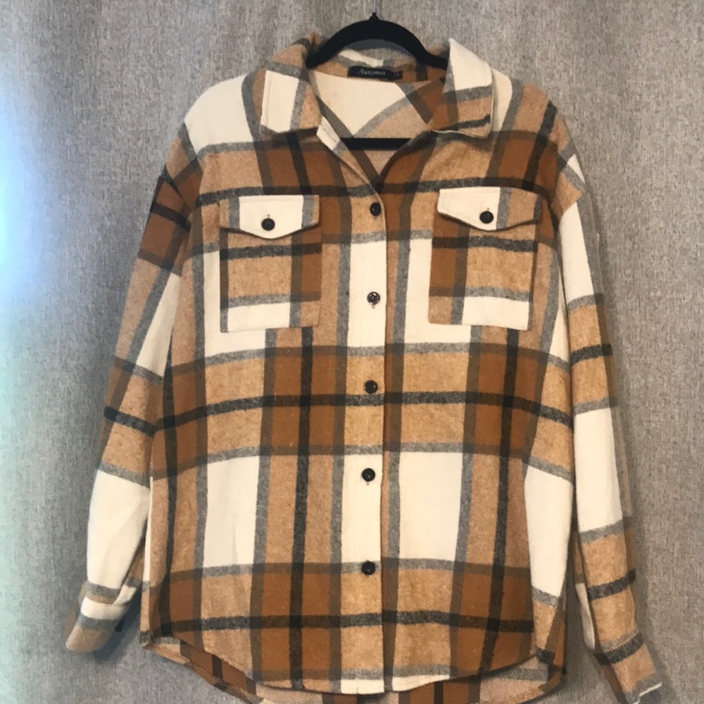 Plaid Button-Up Jacket